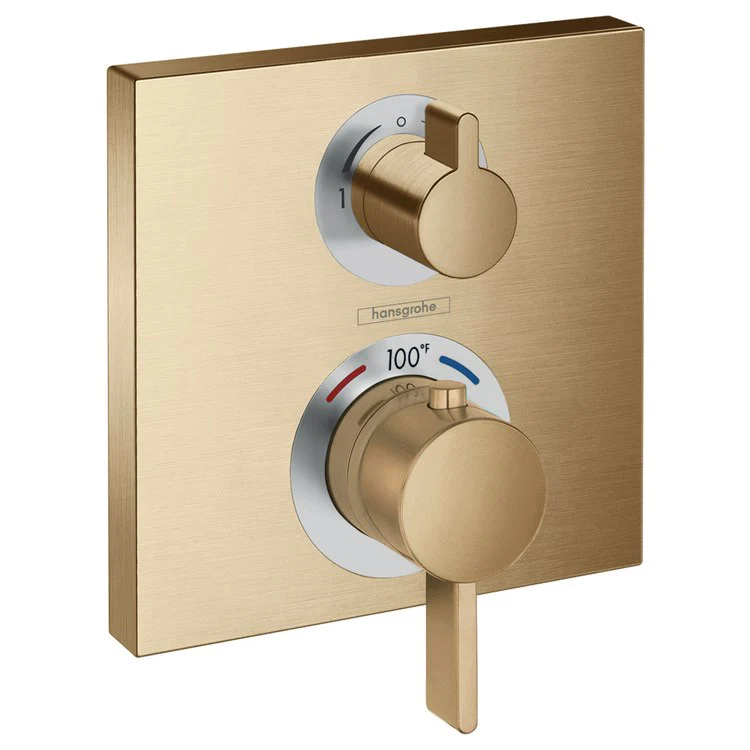 Ecostat Square Two Handle Thermostatic Valve Trim with Volume Control and Diverter - Frankwebs