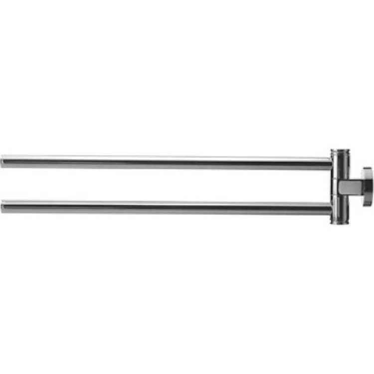 Towel Bar D-Code 17-5/8 Inch Rail 2 Swiveling Arms Chrome Metal - Frankwebs