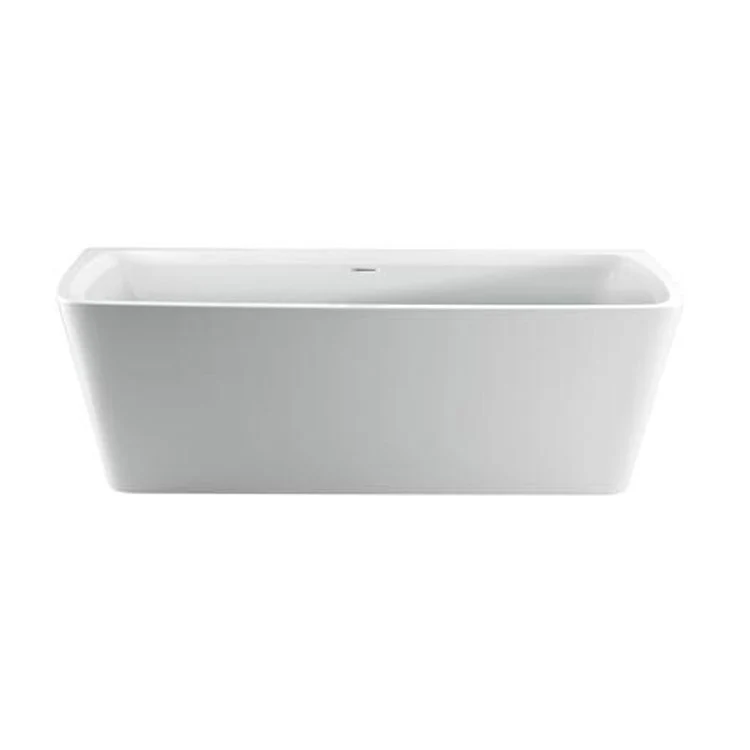 Freestanding Tub Vincent 71 Inch Rectangle Acrylic White/White Drain and Overflow Covers No Faucet Holes - Frankwebs