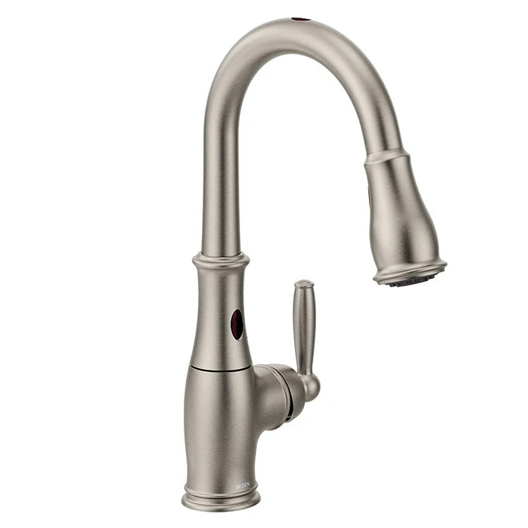 Brantford Single Handle High-Arc Pull Down Kitchen Faucet with MotionSense - Frankwebs