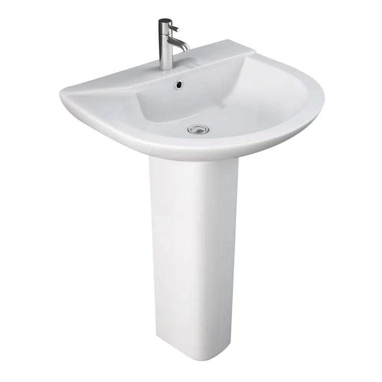 Pedestal Lavatory Anabel 555 White Center Round - Frankwebs