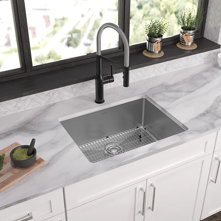 Kitchen Sink Crosstown 25 x 22 Inch Single Bowl Polished Satin Drop-In Undermount - Frankwebs