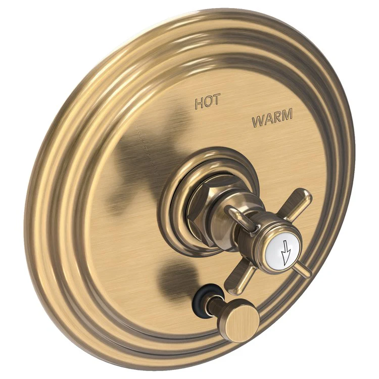Fairfield Pressure Balance Tub/Shower Valve Trim Only with Cross Handle - Antique Brass - Frankwebs
