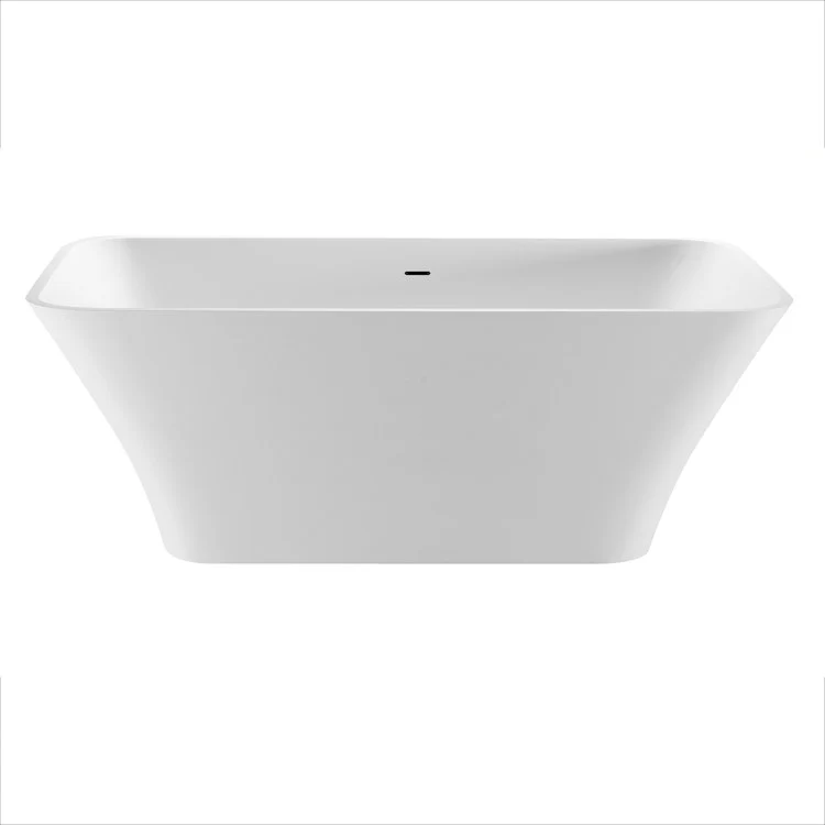 Air Tub Addison 66 x 35 Inch Freestanding/Undermount Center White Gloss Rectangle Sculpture Stone 110 Gallons 22 Inch - Frankwebs