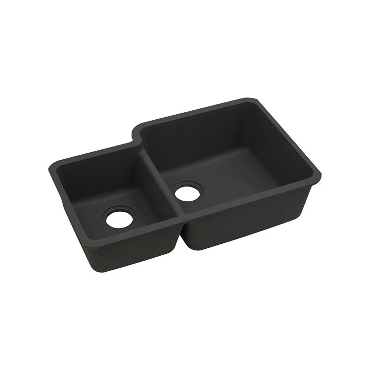 Kitchen Sink Quartz Classic 33 x 20.5 Inch Double Bowl Offset Mocha Undermount 9 Inch - Frankwebs