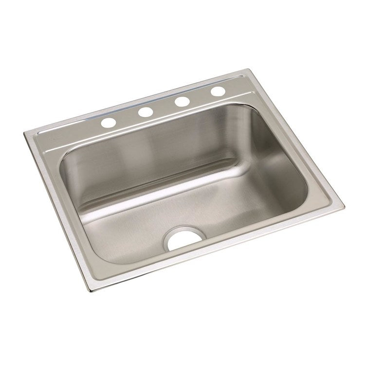 Kitchen Sink Dayton 25 x 22 Inch Single Bowl MR2 Hole Premium Highlighted Satin Top Mount - Frankwebs