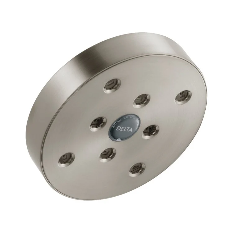 Showerhead Universal Showering Components 1 Function Round Raincan with H2Okinetic Technology Lumicoat Chrome 5-13/32 Inch 1.75 Gallons per Minute H2Okinetic Spray - Frankwebs