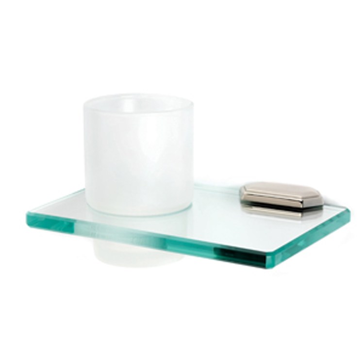 Tumbler Holder Nicole Bath Unlacquered Brass Includes Tumbler Wall Mount Brass/Glass 4-5/8 x 6-3/4 Inch - Frankwebs