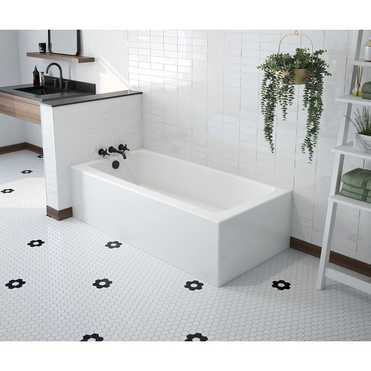 Tub Mackenzie 60L x 30W Inch Corner Access Left Hand White AcrylX - Frankwebs