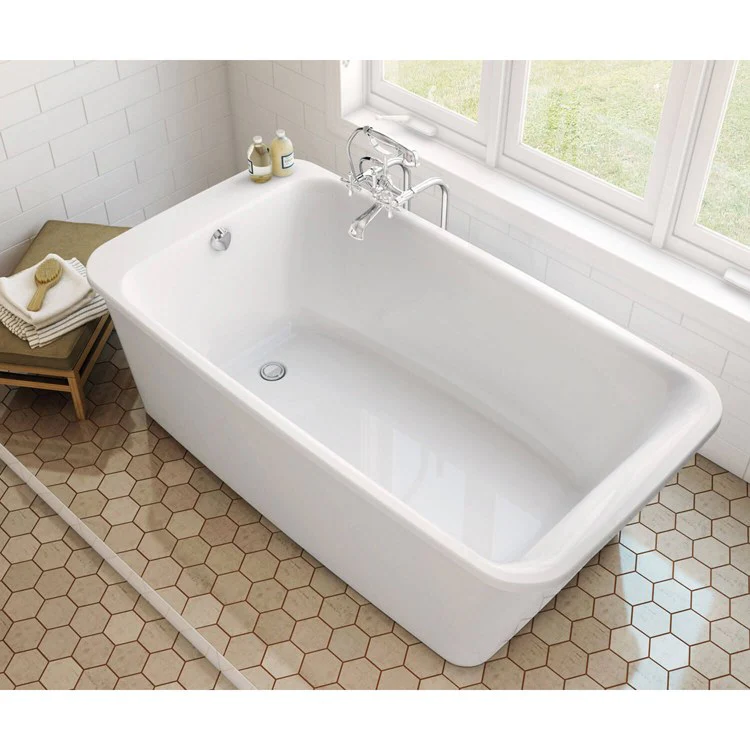 Freestanding Tub Lounge 64 x 34 Inch White End Rectangular - Frankwebs