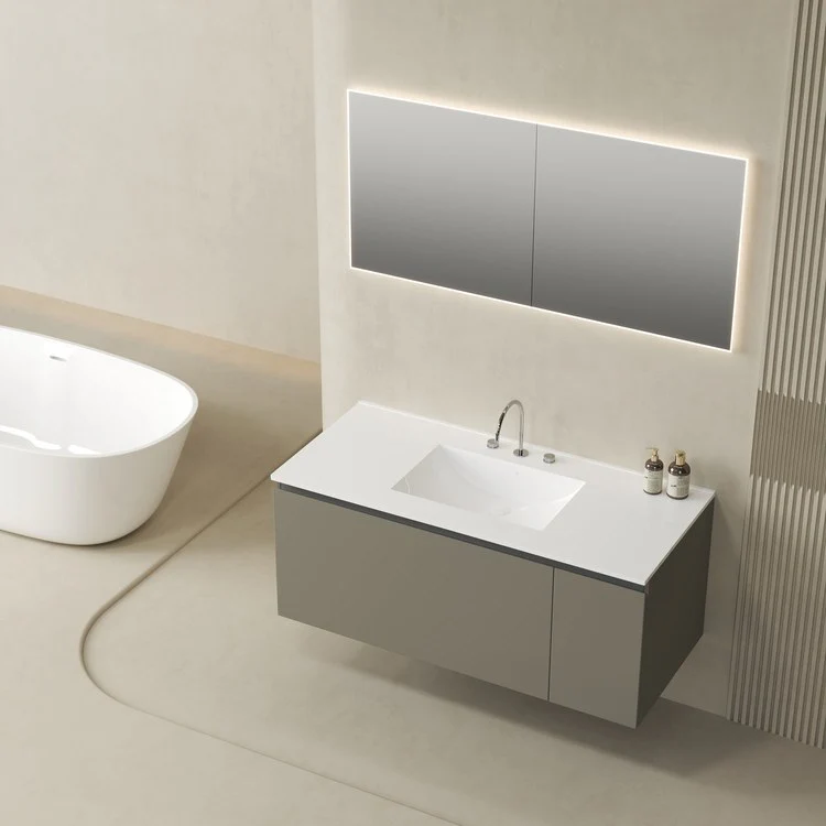 Vanity Top Ceramic Top Centerset 49 x 22 Inch White 8 Inch Spread Ceramic 3 Hole 1-4/5 Centimeter - Frankwebs