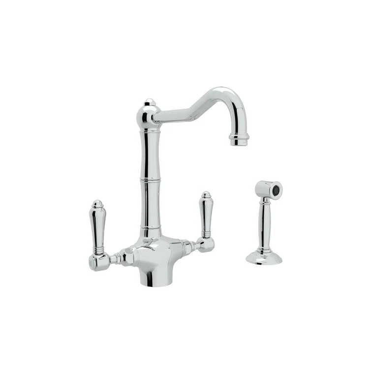 Kitchen Faucet Acqui with Sidespray 2 Metal Lever Polished Chrome 11-29/64 Inch Column Spout 1.5 Gallons per Minute - Frankwebs
