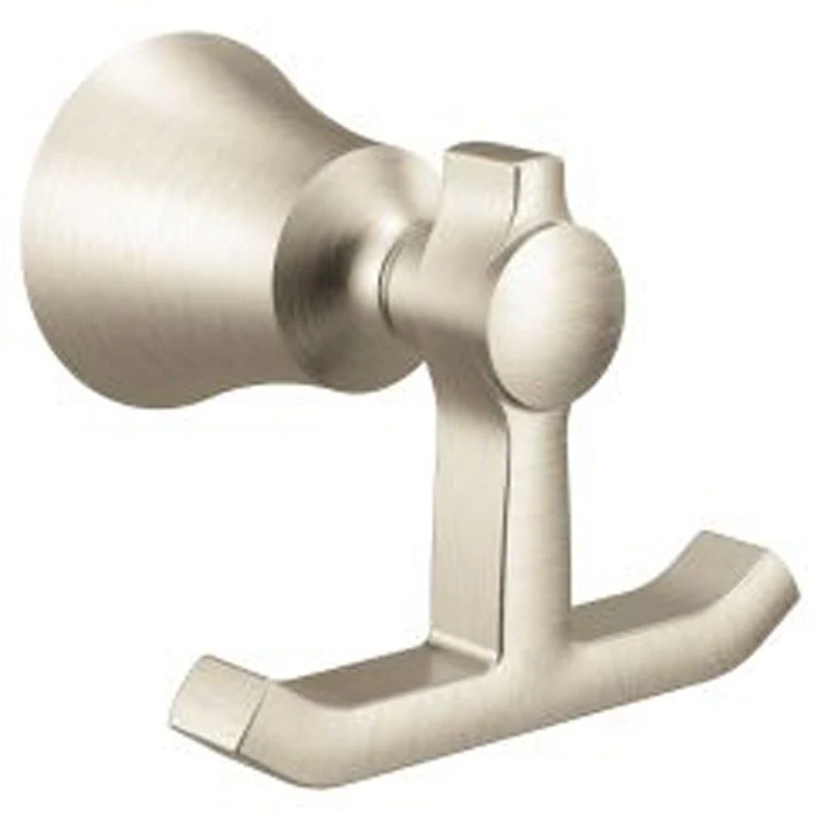 Robe Hook Flara Double Brushed Gold 3-1/4 Inch 3-17/64 Inch Concealed Screw Zinc - Frankwebs