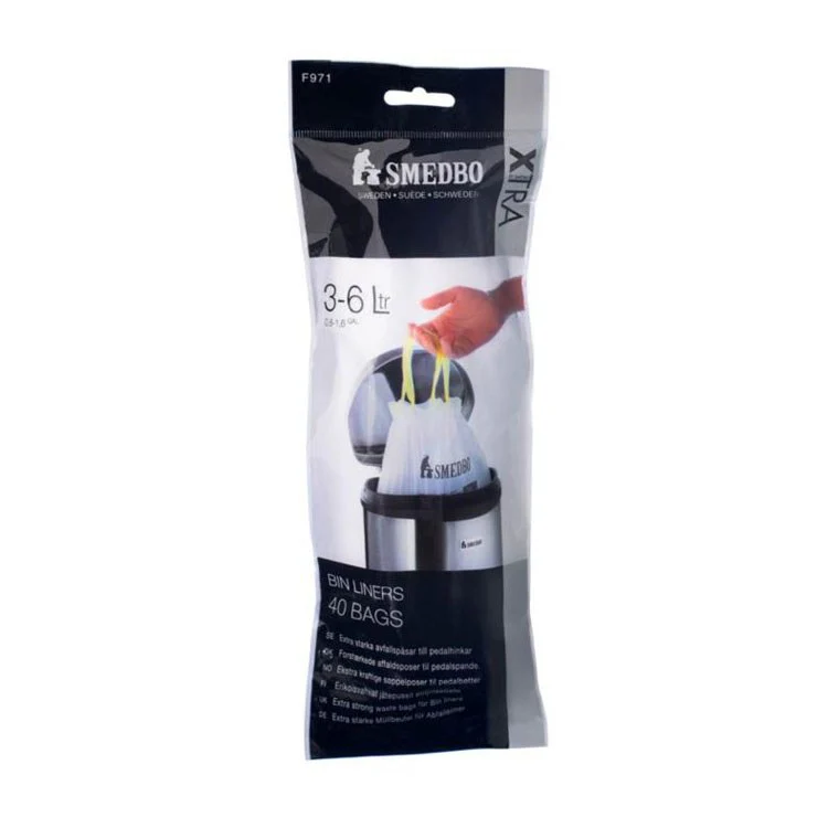 Waste Bin Liner 40 Bags White Plastic 1 to 1-1/2 Gallon Capacity - Frankwebs