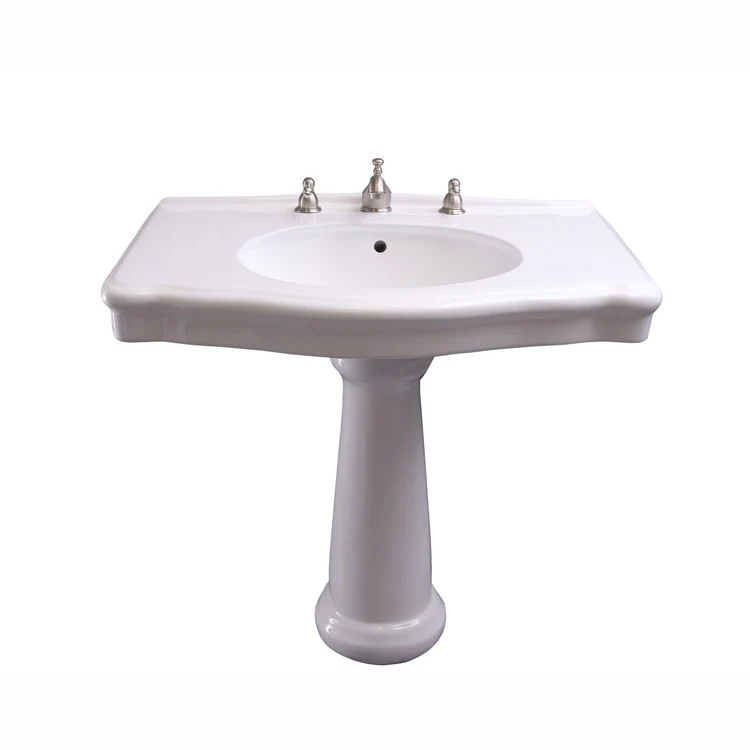 Pedestal Lavatory Anders Widespread White Center Rectangular - Frankwebs