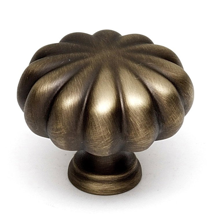 Knob II Collection Round Antique English Matte Brass 1-1/4 Inch 1 Inch 9/16 Inch - Frankwebs