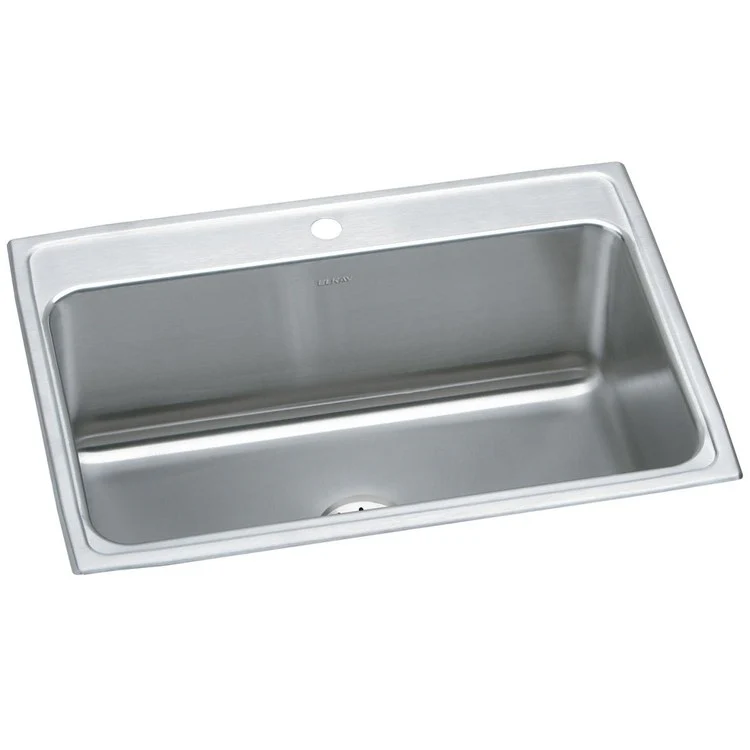 Kitchen Sink Lustertone Classic 31 x 22 Inch Single Bowl with Perfect Drain 1 Hole Lustrous Satin Drop-In 11-5/8 Inch - Frankwebs
