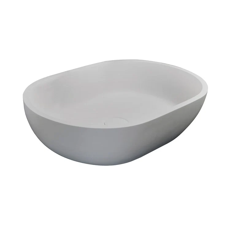 Vessel Divina Above Counter Oval 23 Inch White Resin - Frankwebs