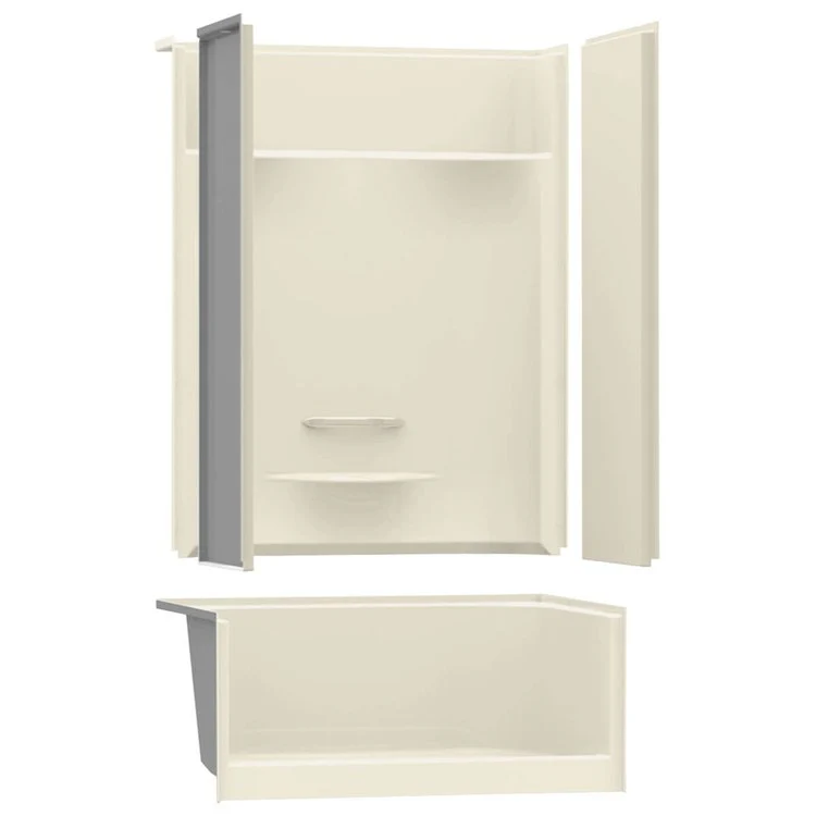 Shower Module KDS 3448 47-7/8 x 33-5/8 x 80-1/8 Inch AcrylX Bone 4 Pieces Left Hand - Frankwebs