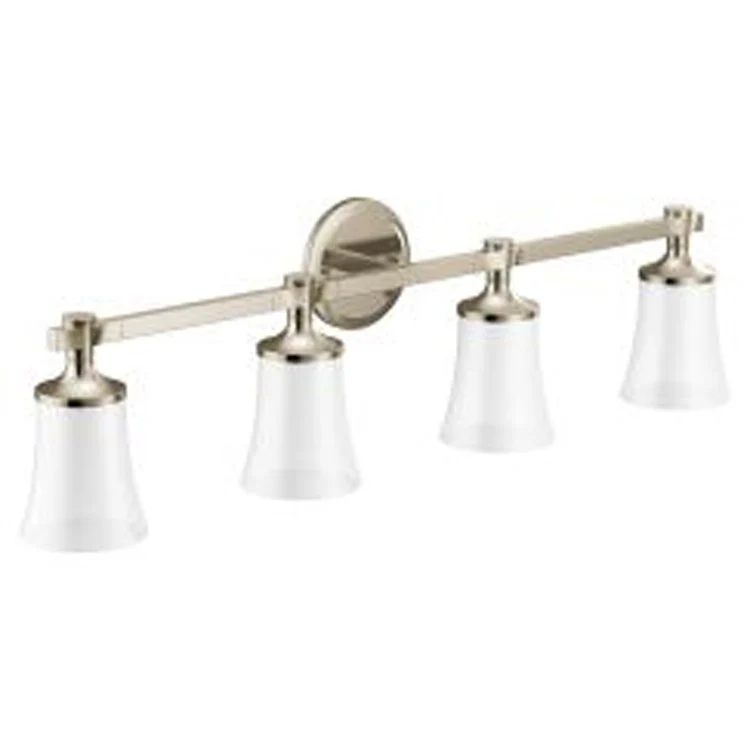 Bath Light Flara Vanity 4 Lamp Brushed Gold Glass or Shade Frosted - Frankwebs