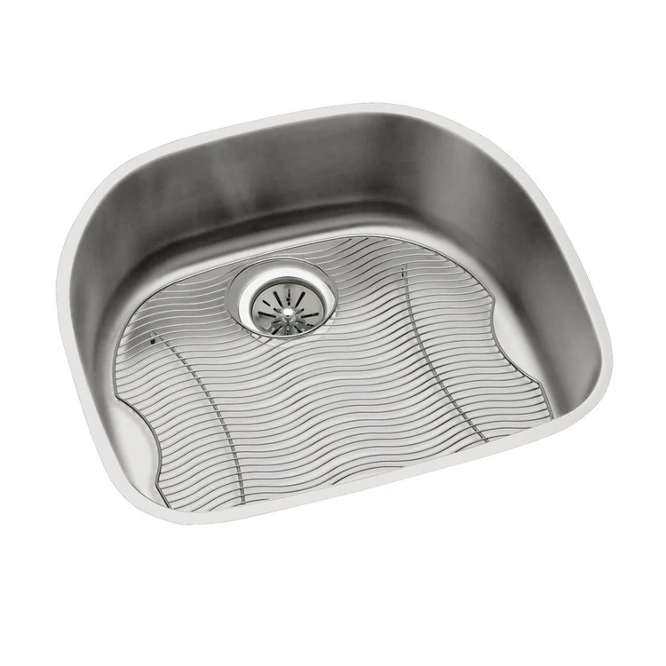 Kitchen Sink Lustertone Classic 23.625 x 21.25 Inch Single Bowl Lustrous Satin Undermount Drain Location Rear Center - Frankwebs