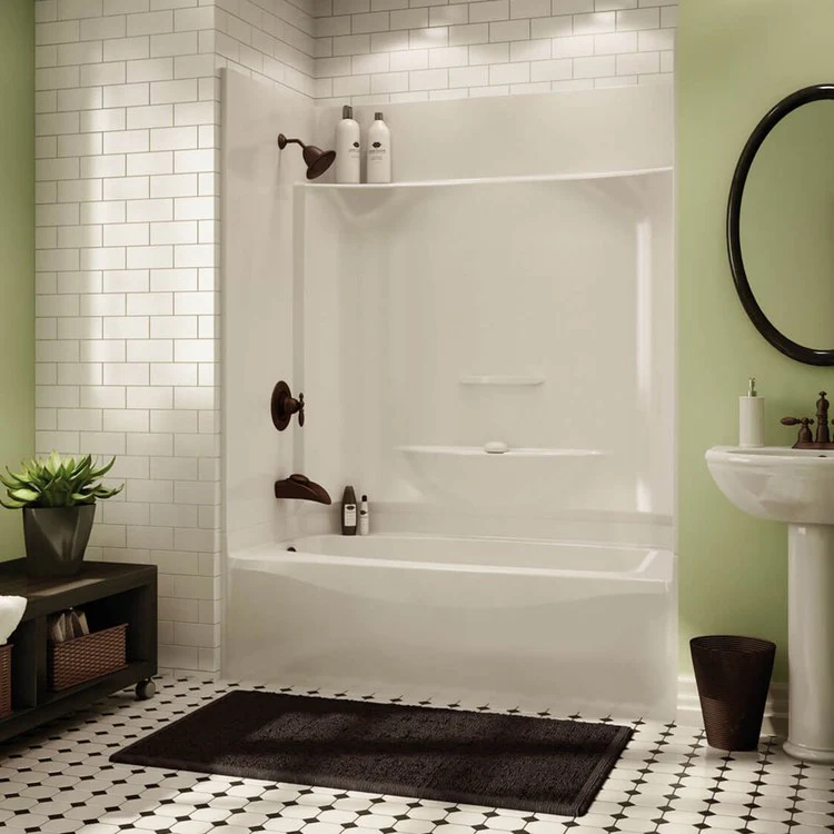 Tub and Shower Module 59-7/8 x 32 x 79-1/4 Inch AcrylX Left Hand White - Frankwebs