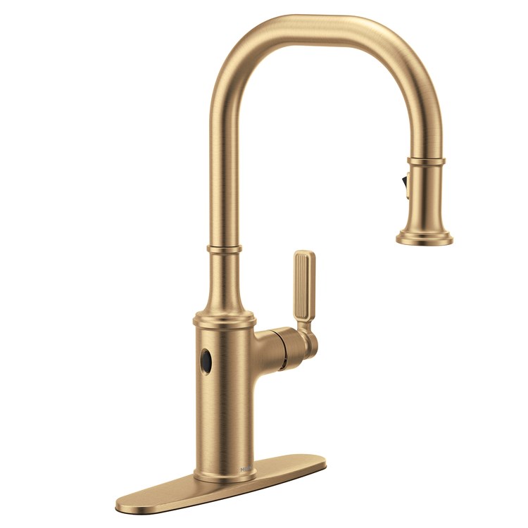 Kitchen Faucet Smyth 1 Lever ADA Bronzed Gold High Arc 1/3 Hole MotionSense Wave 1.5 Gallons per Minute - Frankwebs