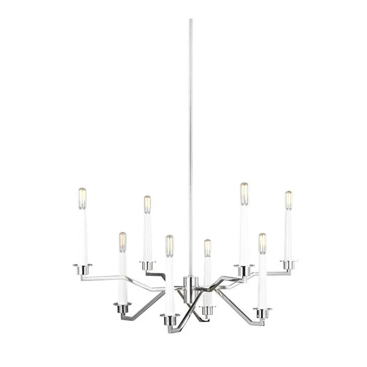 Chandelier Hopton Ellen DeGeneres 8 Lamp Polished Nickel 60 Watts 27 x 18-3/4 Inch - Frankwebs