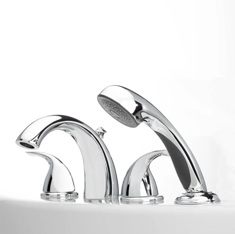 Classic Two Handle 4-Hole Roman Tub Faucet with Handshower - Frankwebs