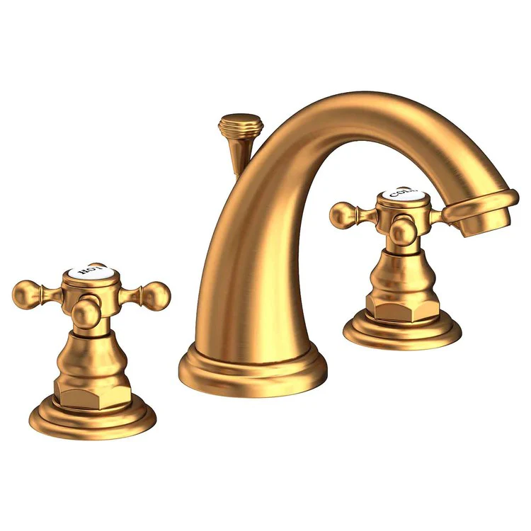 Alveston Two Handle Widespread Faucet with Cross Handles with Drain - Satin Gold PVD - Frankwebs