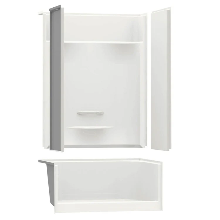 Shower Module KDS 3448 47-7/8 x 33-5/8 x 80-1/8 Inch AcrylX White 4 Pieces Less Seat - Frankwebs