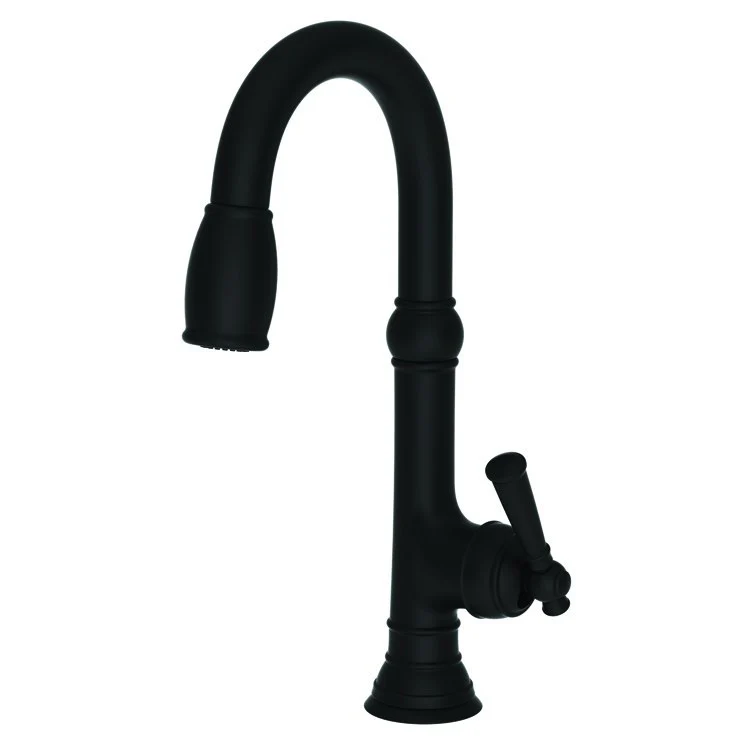 Bar Faucet Jacobean 1 Lever ADA Flat Black Pull Down Swivel Brass Spout Height 7-3/4 Inch 1.8 Gallons per Minute - Frankwebs