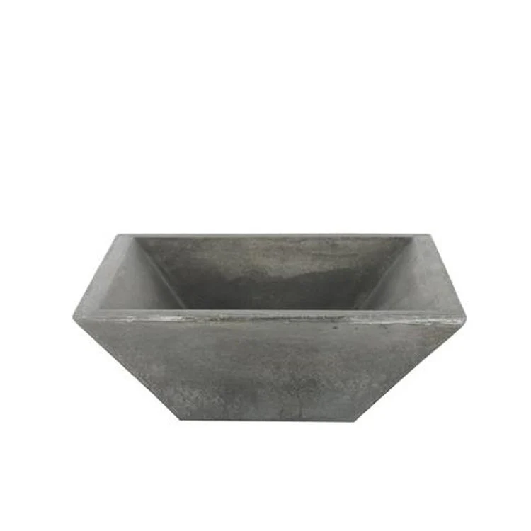 Vessel Radam Above Counter Square 15-3/4 Inch Dusk Gray Concrete - Frankwebs