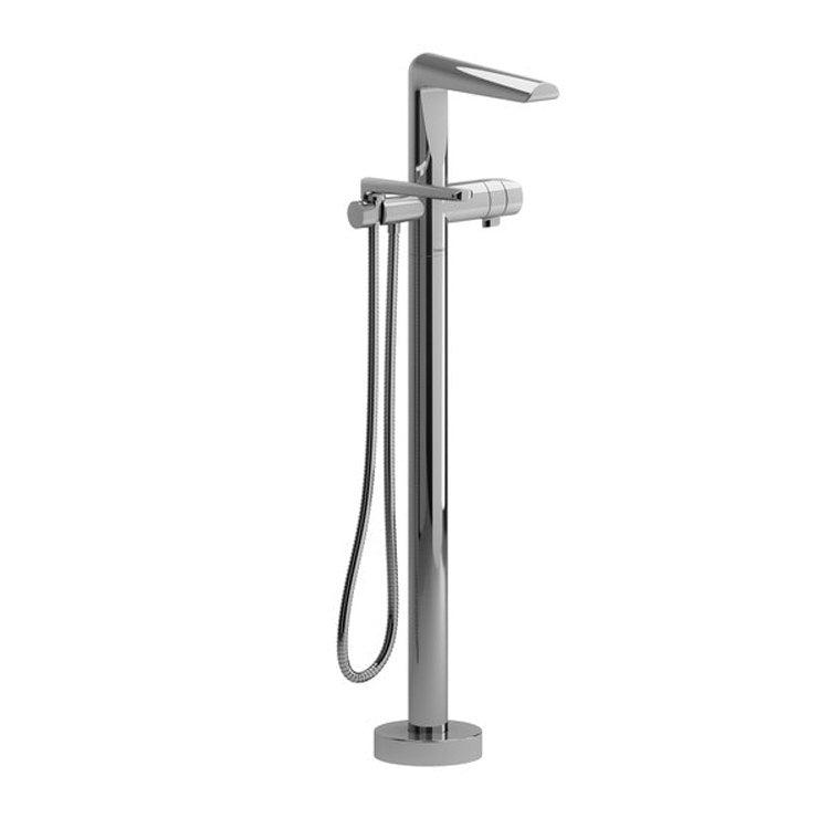 Tub Filler Trim Parabola Floor Mount 2-Way Type T 1 Lever Chrome - Frankwebs
