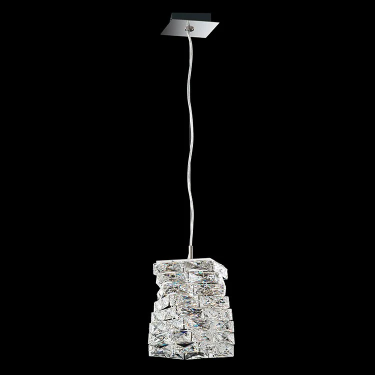 Glissando Single-Light LED Pendant with Clear Swarovski Crystals - Frankwebs