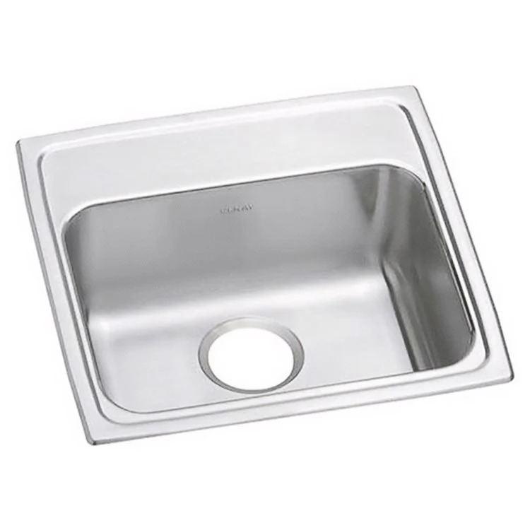 Kitchen Sink Lustertone Classic 19.5 x 19 Inch Single Bowl ADA Lustrous Satin Drop-In Rectangle Drain Location Rear Center Depth 5-1/2 Inch Bottom Only Pads - Frankwebs