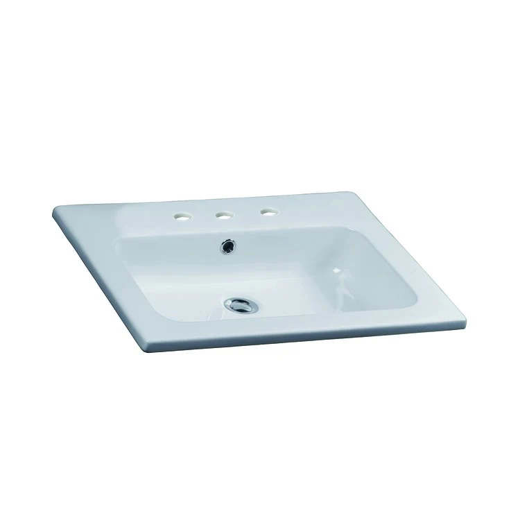 Lavatory Sink Cilla Drop In 24 Inch 8 Inch Spread Rectangle White - Frankwebs