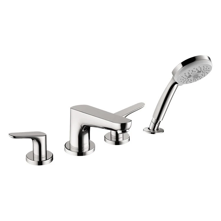 Focus S Two Handle 4-Hole Roman Tub Filler Trim with Handshower - Frankwebs