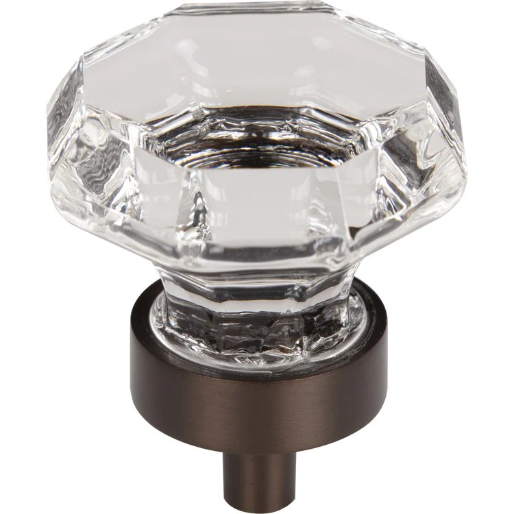 Knob Crystal Clear Octagon for Decorative Hardware Brushed Satin Nickel Brass 1-3/8 Inch 1-1/8 Inch - Frankwebs