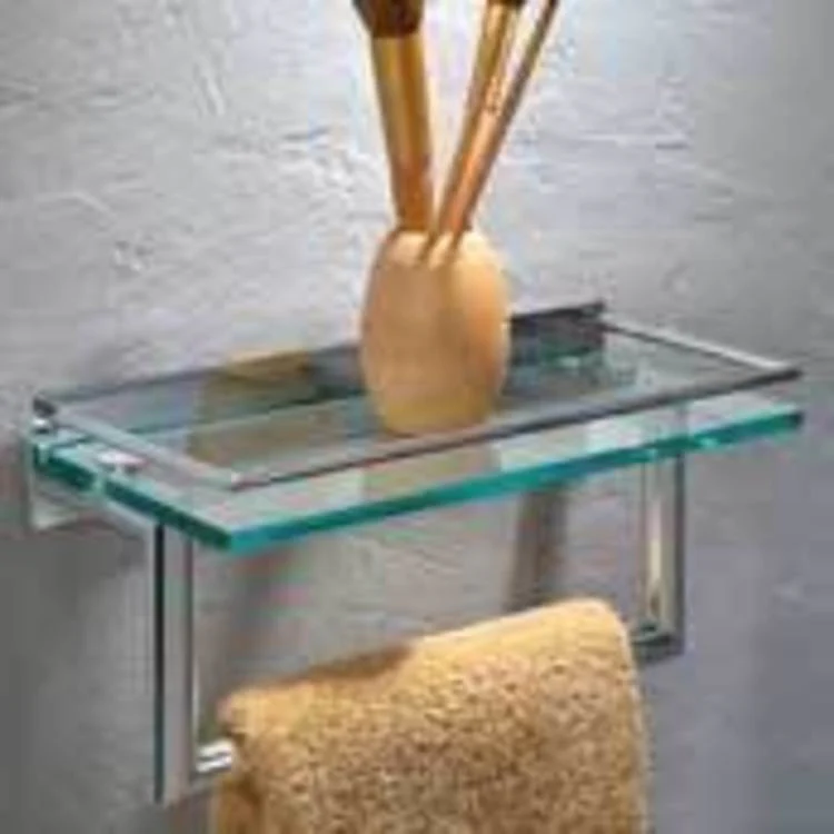 Shelf Surface Toiletry with Towel Bar Polished Chrome 12 Inch Brass/Glass - Frankwebs