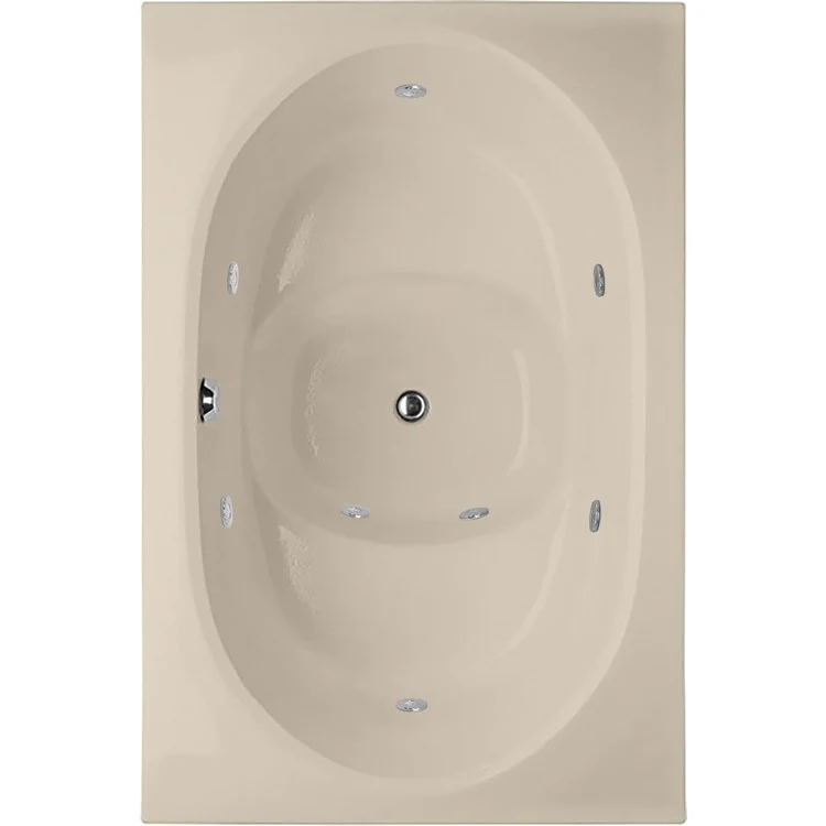 Combination Tub Designer Collection Fuji 60 x 40 x 32 Inch Drop-In Air Whirlpool Center Drain Almond Oval - Frankwebs