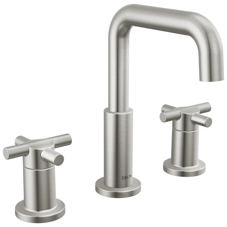Lavatory Faucet Nicoli Widespread 6-16 Inch Spread 2 Lever ADA WaterSense Brilliance Stainless 1.2 Gallons per Minute 8-1/8 Inch - Frankwebs