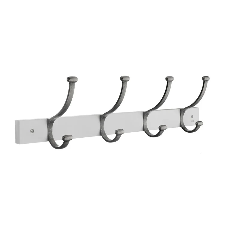 Coat Hook Quadruple White 6 Inch 4 Inch Wall Mount Brass - Frankwebs