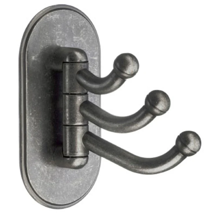 Hook Triple Pewter 3-1/2 x 2 Inch 2 Inch Wall Mount Metal - Frankwebs