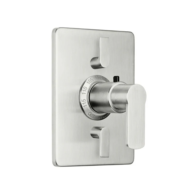 Thermostatic Trim Arpeggio Rectangular StyleTherm with 2 Volume Control 3 Lever Satin Nickel ADA for Requires THT52-R Or THT52D2-R Valve Faceplate and Handles Brass - Frankwebs