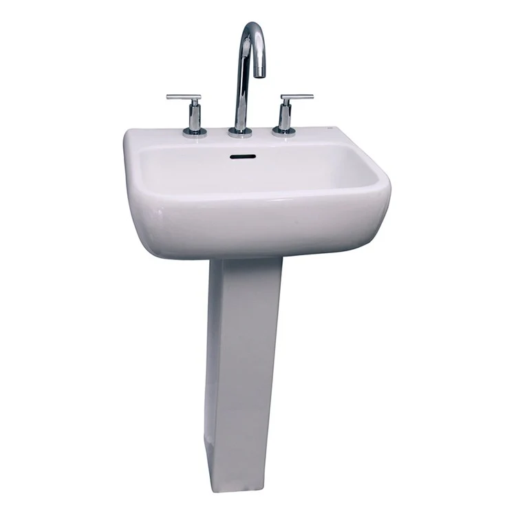 Pedestal Lavatory Metropolitan 420 Centerset White Rectangular - Frankwebs
