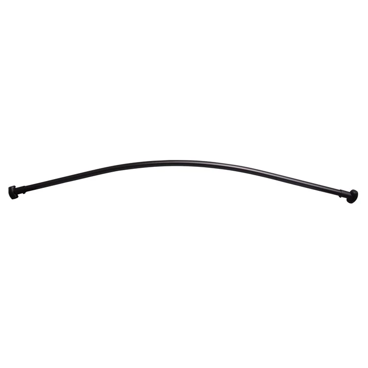 Shower Rod Curved with Flange Black 72 Inch Steel - Frankwebs