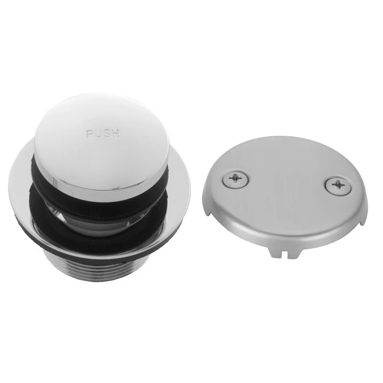 Drain Strainer Toe Control Tub with 2 Hole Faceplate Polished Chrome Brass Spring Loaded - Frankwebs