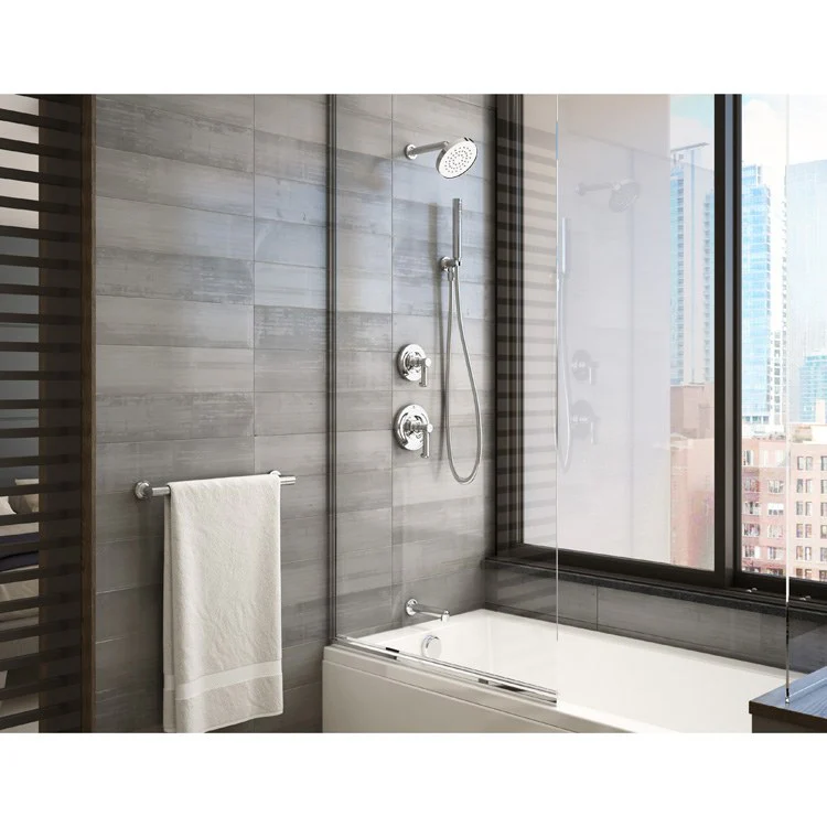 Tub and Shower Trim Museo with Handshower Separate Diverter 2 Lever Polished Chrome ADA 1.5 Gallons per Minute - Frankwebs