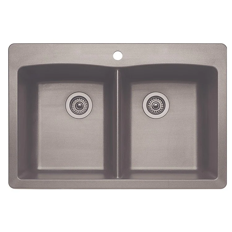 Kitchen Sink Diamond 33 x 22 Inch Double Bowl Equal Double 1 Hole Coal Black Drop-In/Undermount - Frankwebs